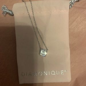 Diamonique cubic  zirconia simulated diamond solitaire